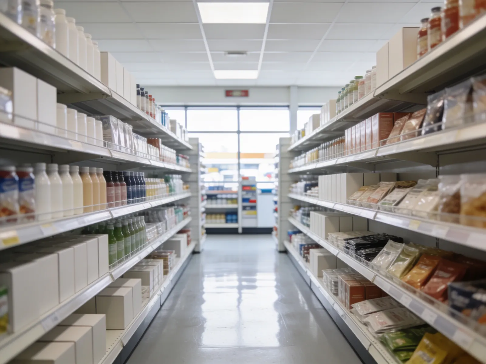 Rent gulv og pæne hylder i tankstationens butik